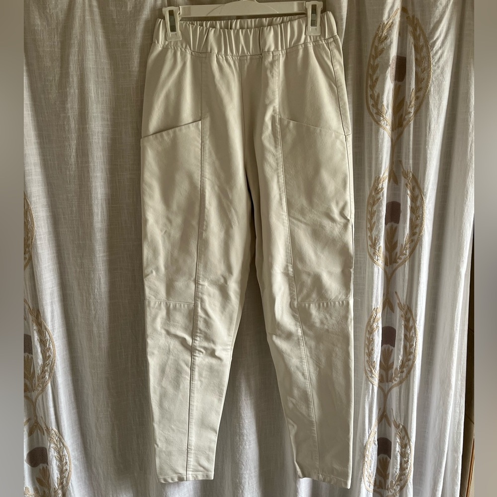 Monobrand White Leather Pants Small